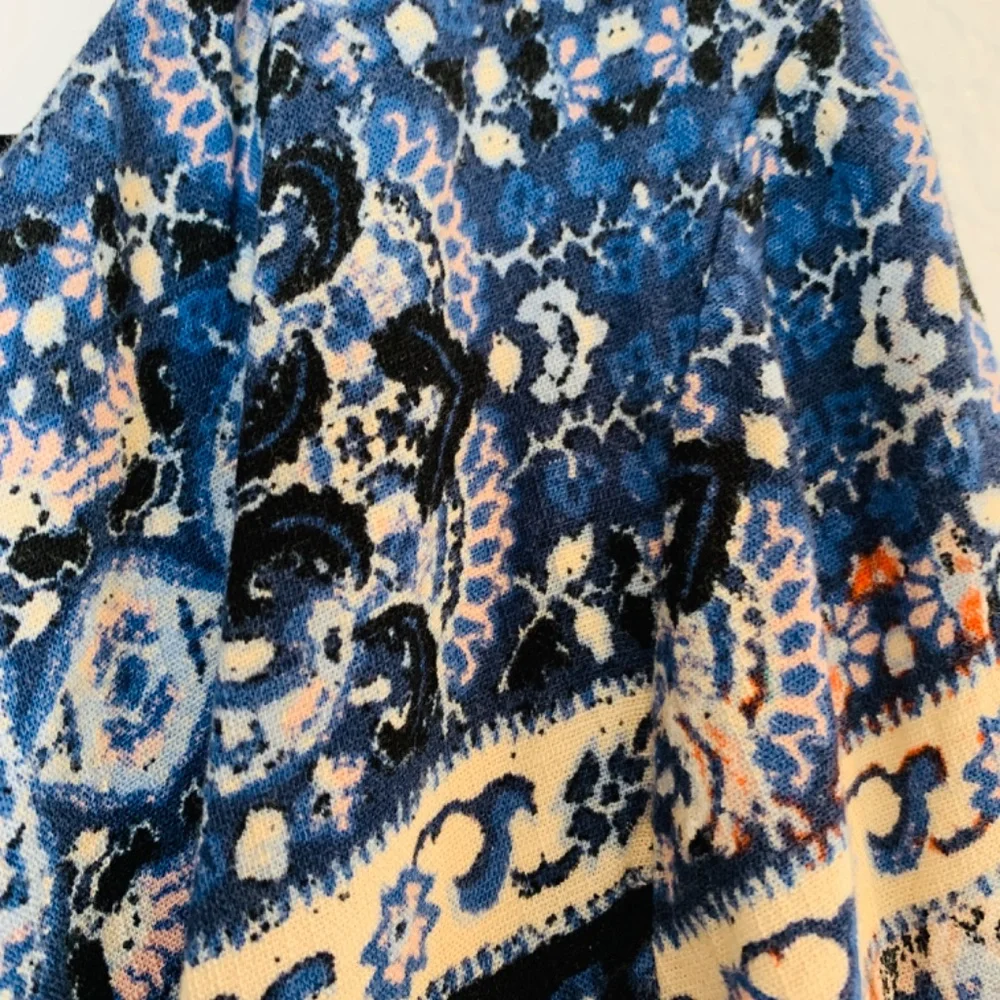 Free People Modern Nomad Mini Dress Large One Shoulder Boho Floral Long Sleeve